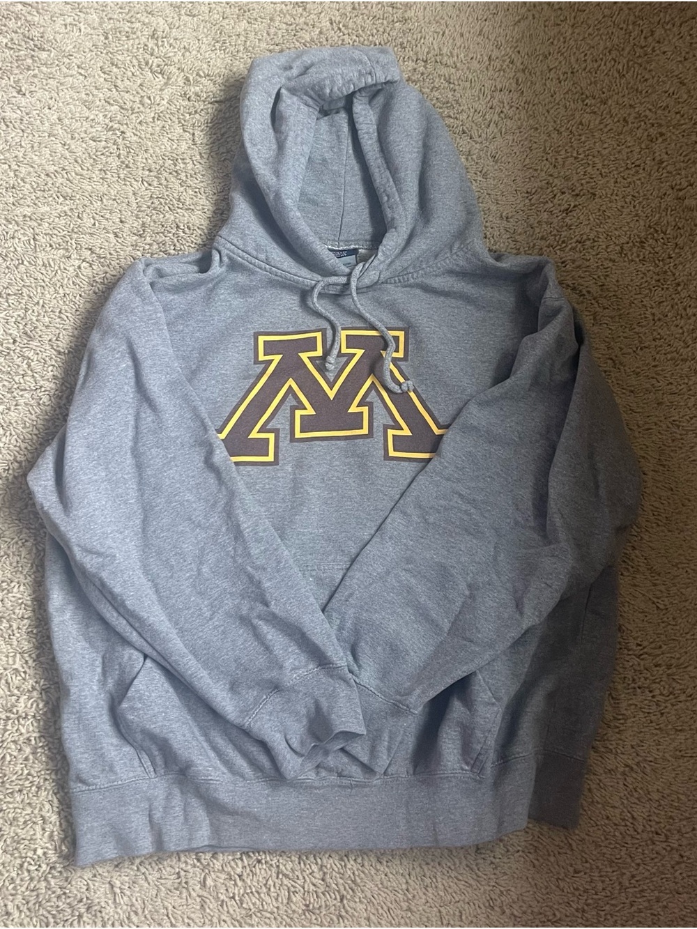 MV Sport Gray Hoodie with Gold-Trimmed Logo